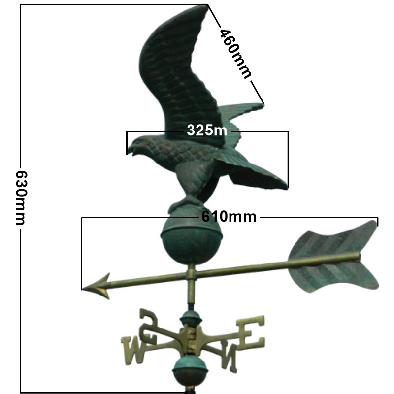 Copper eagle weathervane measurements