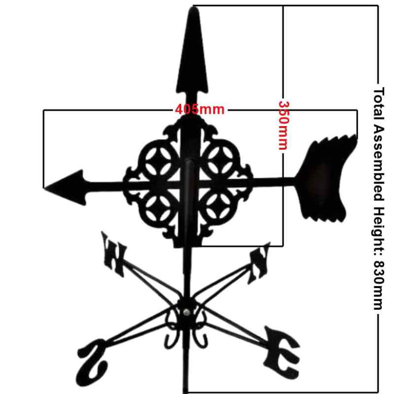 Traditional arrow weathervane measurements