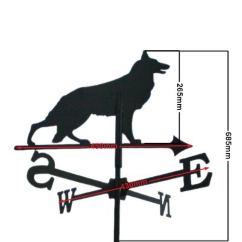 Medium alsatian weathervane measurements