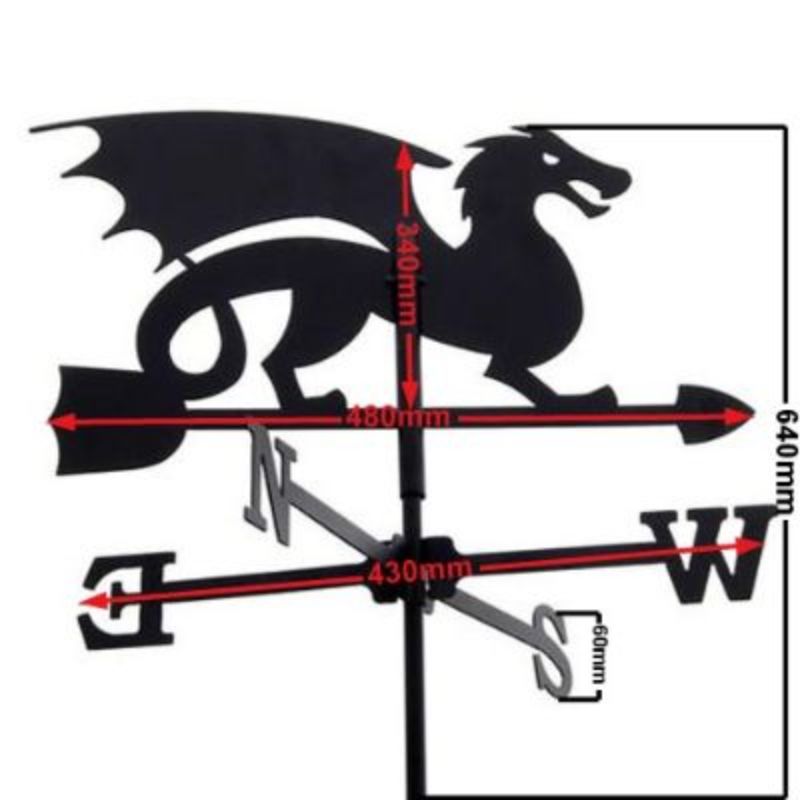 Medium dragon weathervane measurements