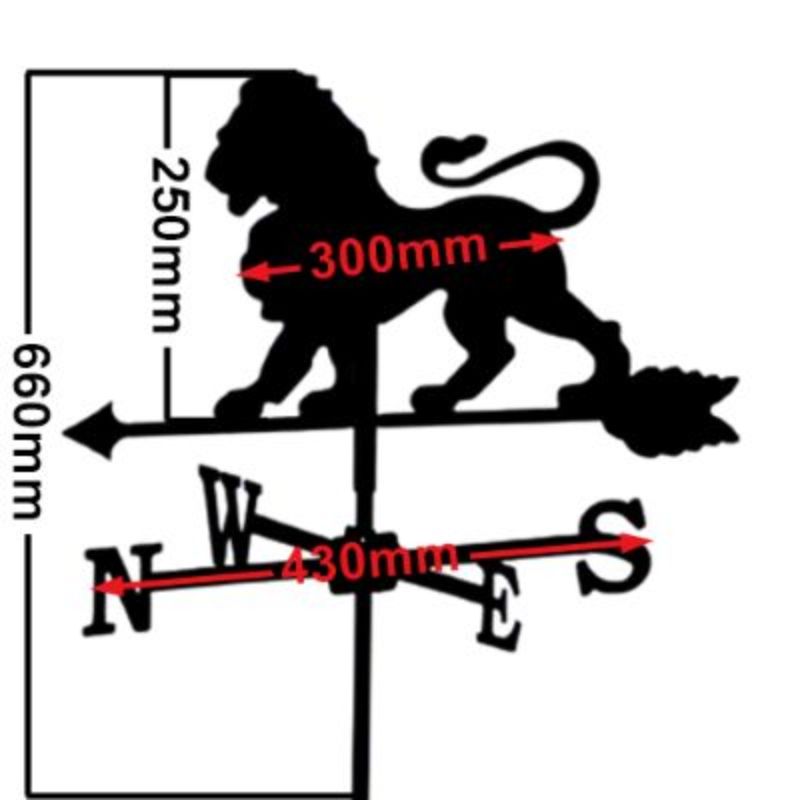 Medium lion weathervane measurements