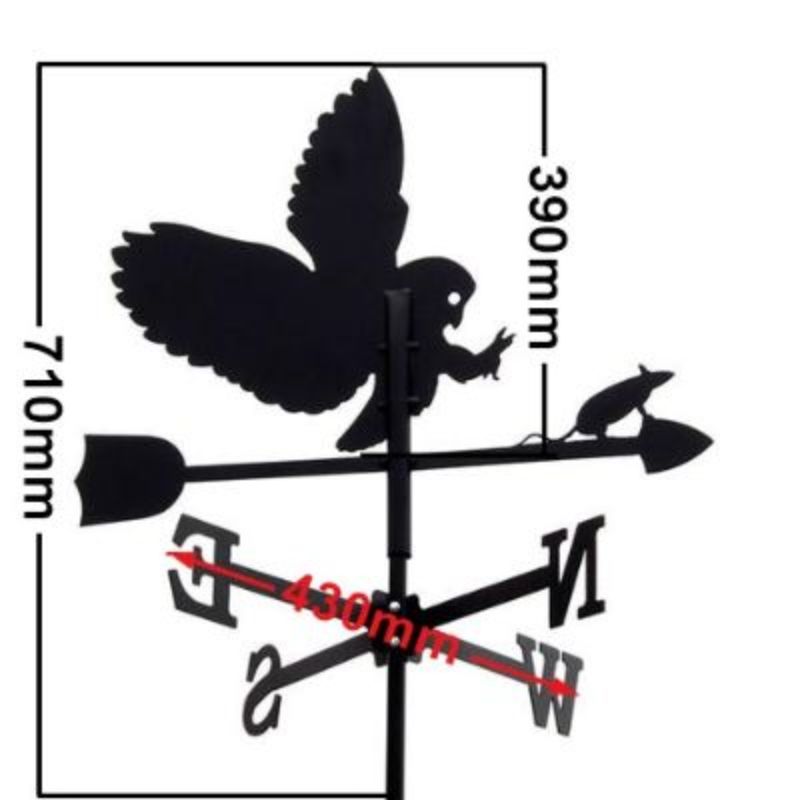 Medium owl and mouse weathervane measurements