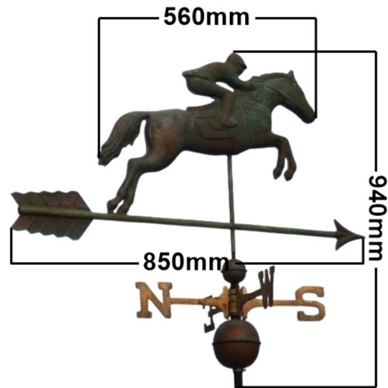 Copper jumping horse (Large) measurements