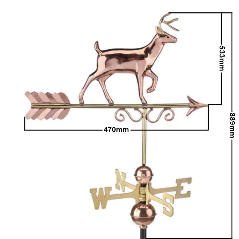 Copper deer large measurements