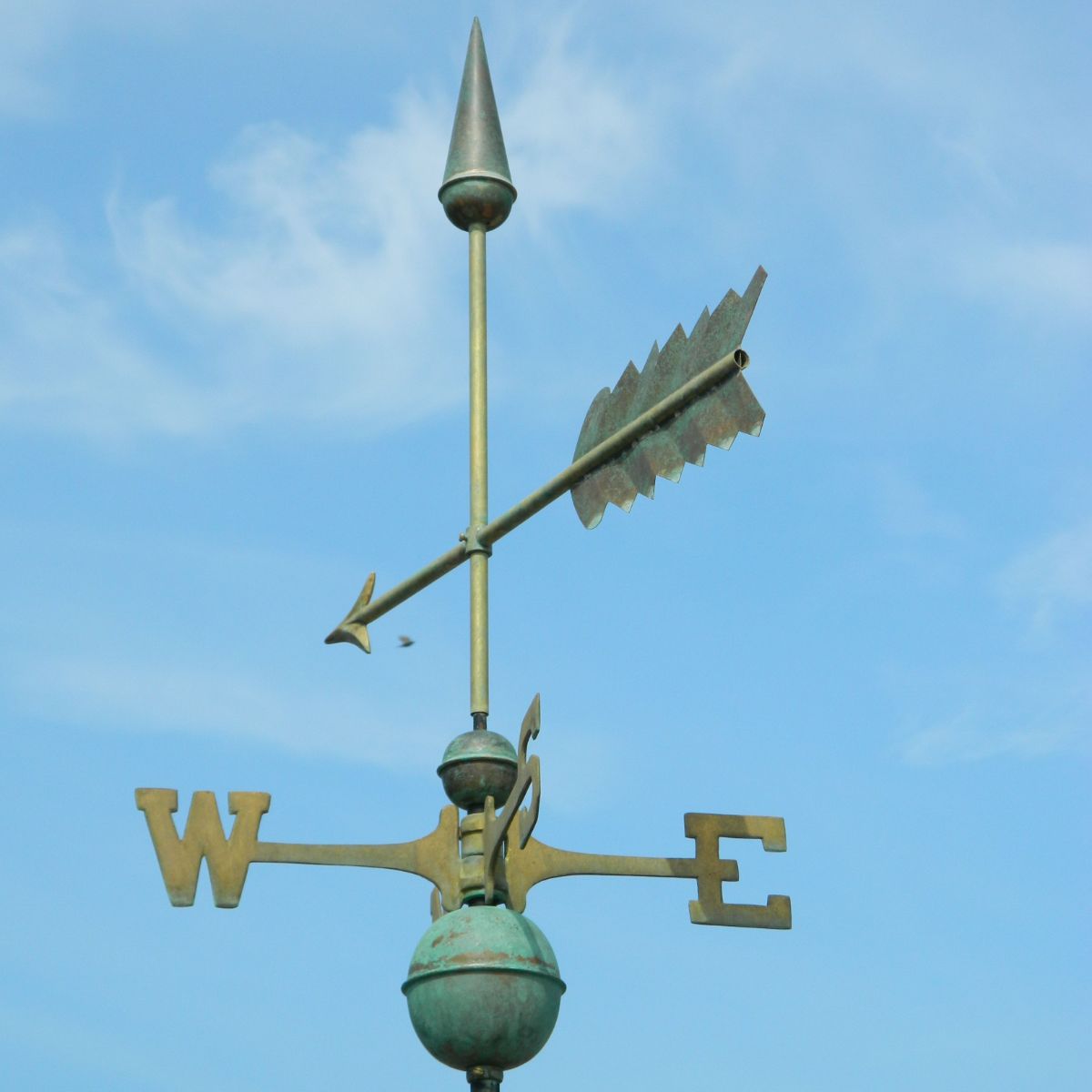 Aged Large Copper Arrow Weathervane