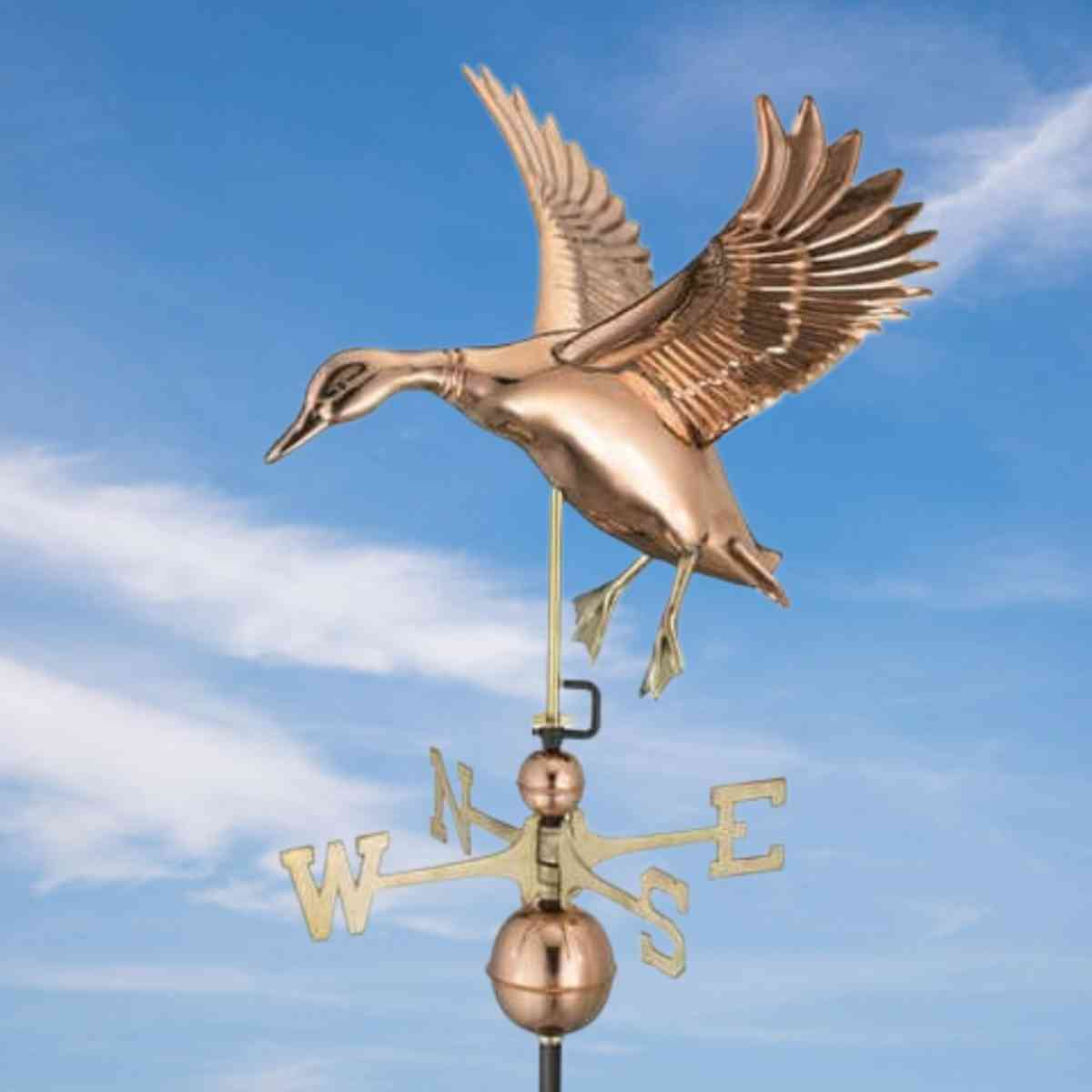 Large Copper Landing Duck Farm House Weathervane