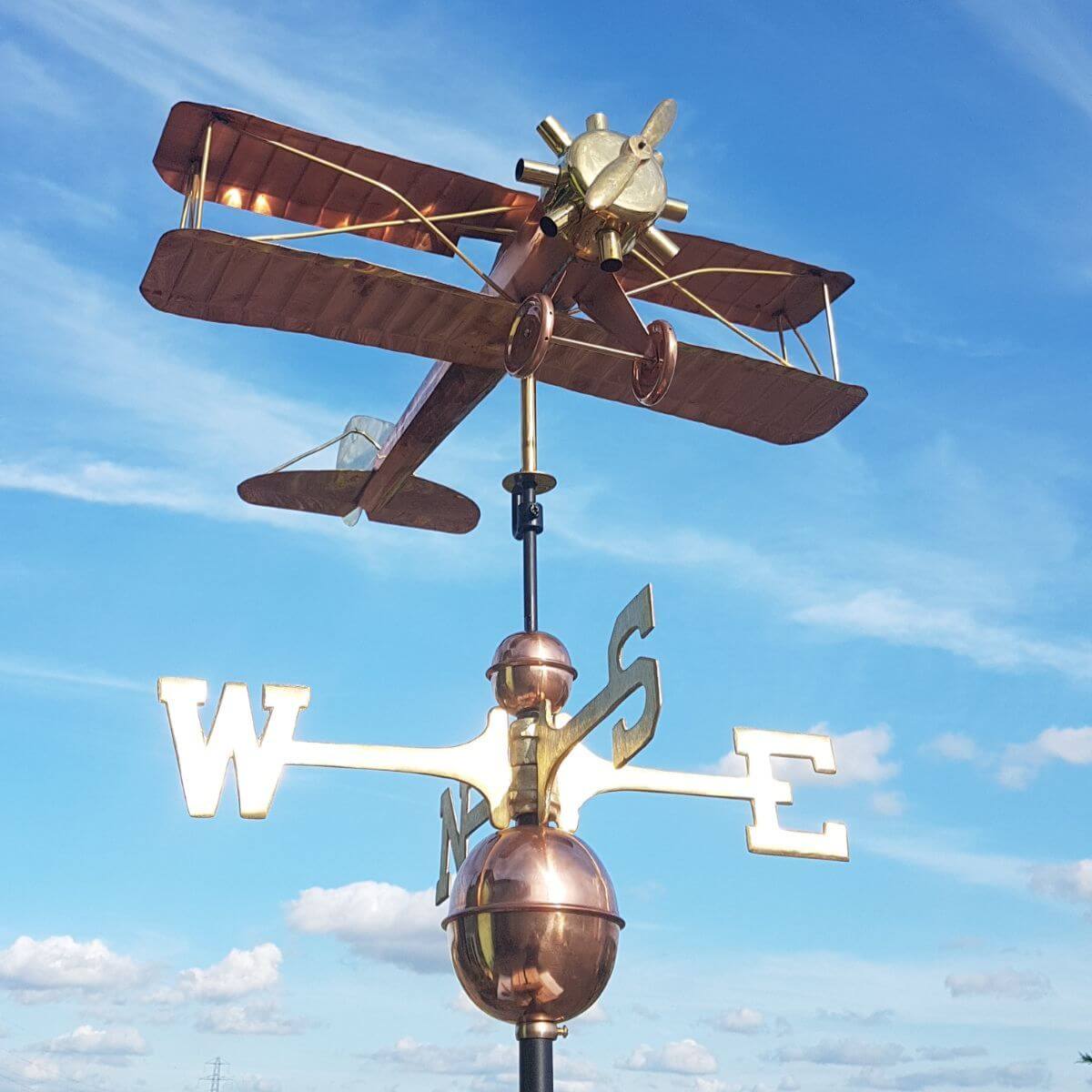 copper_bi_plane_weathervane